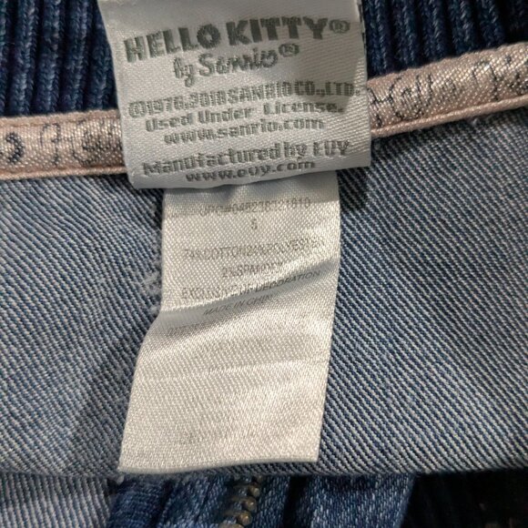 Hello Kitty Girl's Denim Varsity Jacket, Size 5, Sequin Logo Blue, Full Zip - Picture 11 of 15